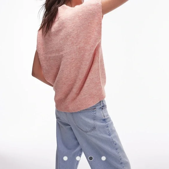 NWT Topshop Blush Knit V-Neck Vest in Pink - Picture 4 of 11